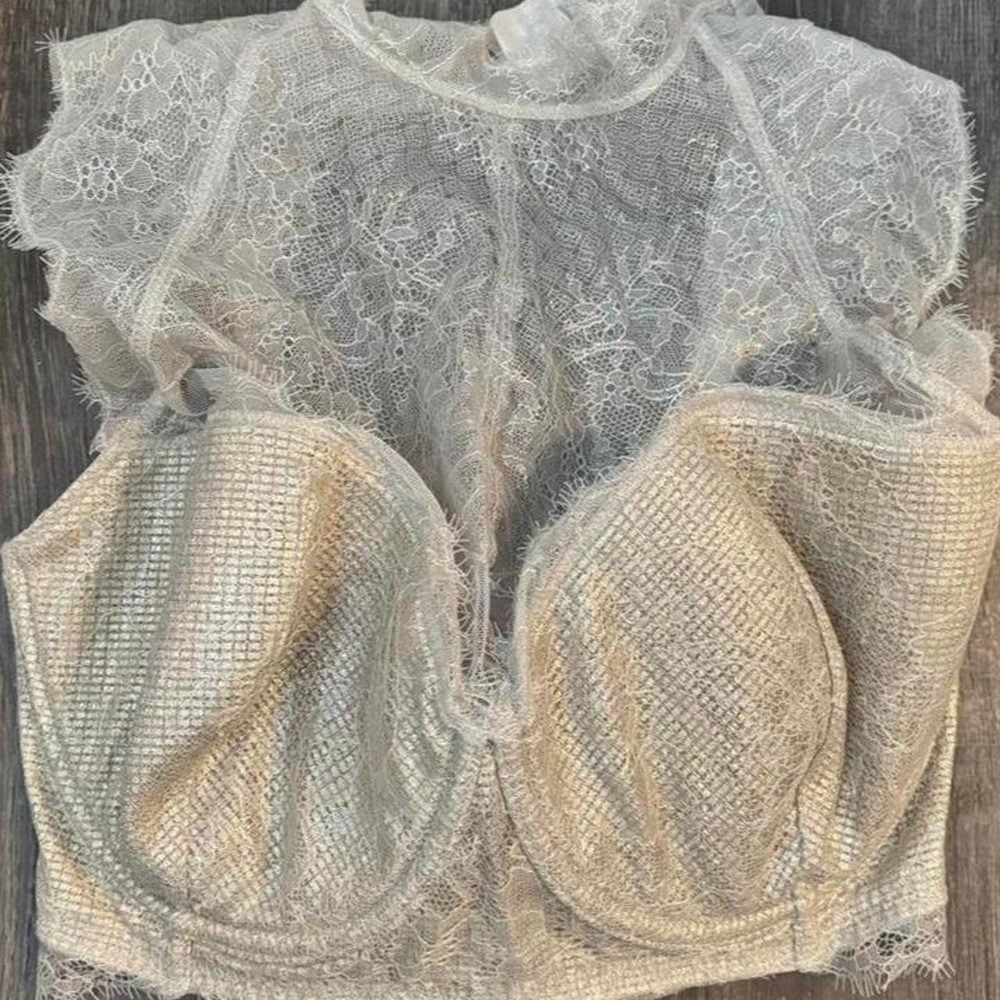 Victorias Secret Bralette Metallic Top 34DDD Sexy Womens Bra Sexy Festival